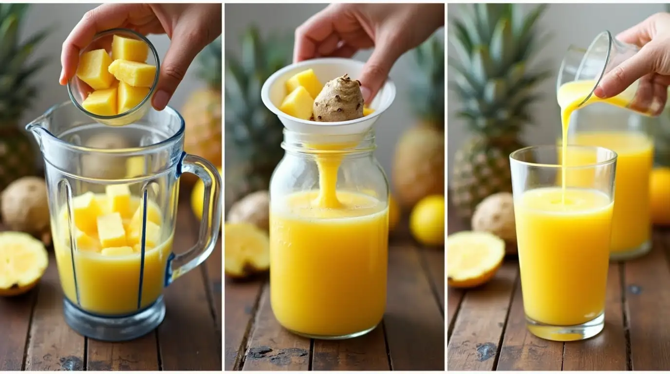 Pineapple Ginger Juice step by step