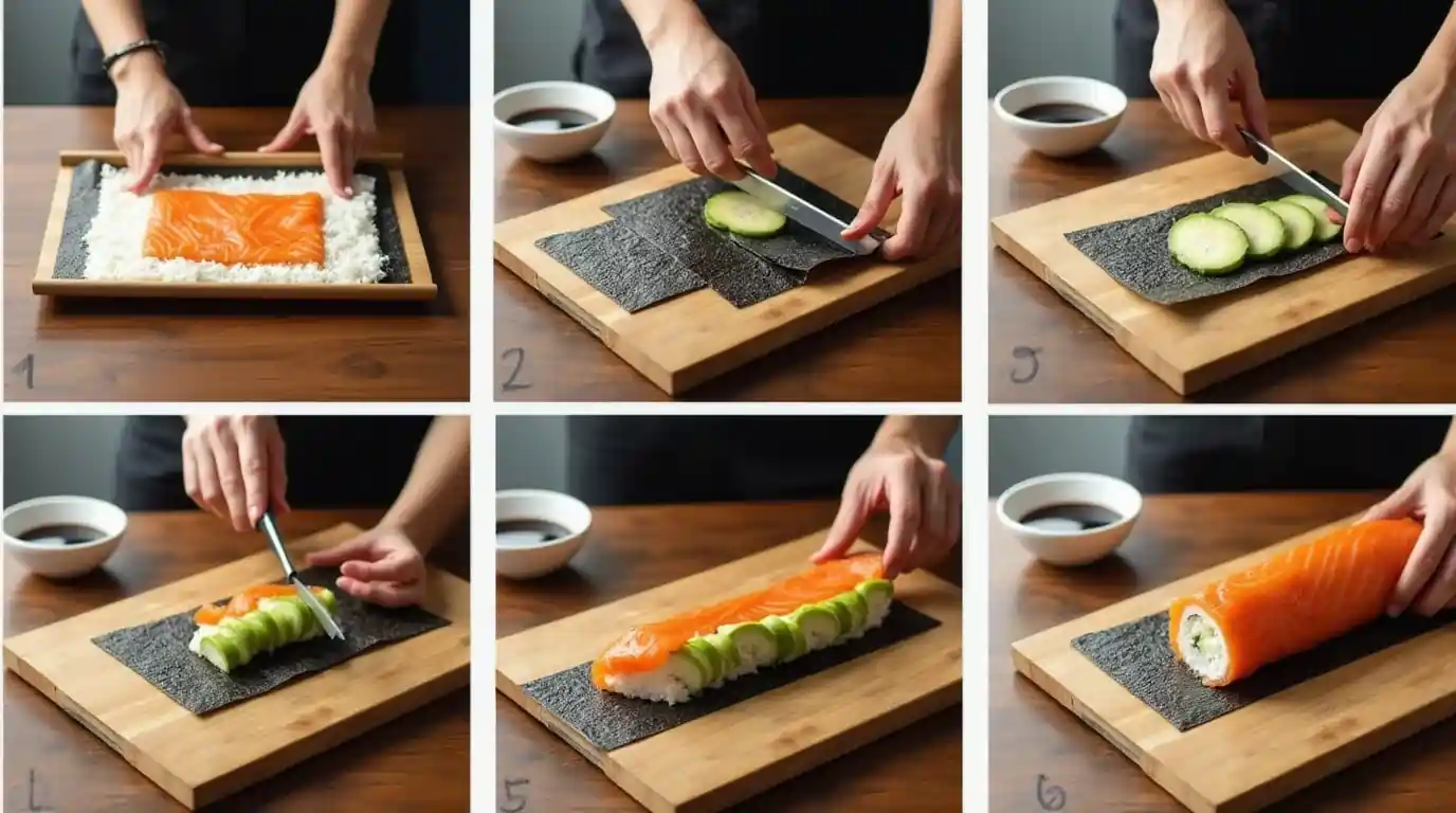 salmon skin roll step by step