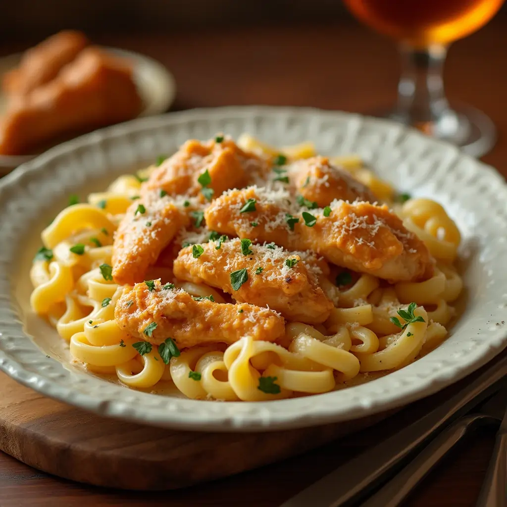 Delicious Buffalo Wild Wings Garlic Parmesan chicken pasta recipe displayed in an attractive, well-lit setting