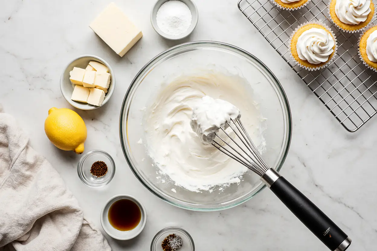 cream-cheese-frosting-ingredients full-fat cream cheese and butter at room temperature