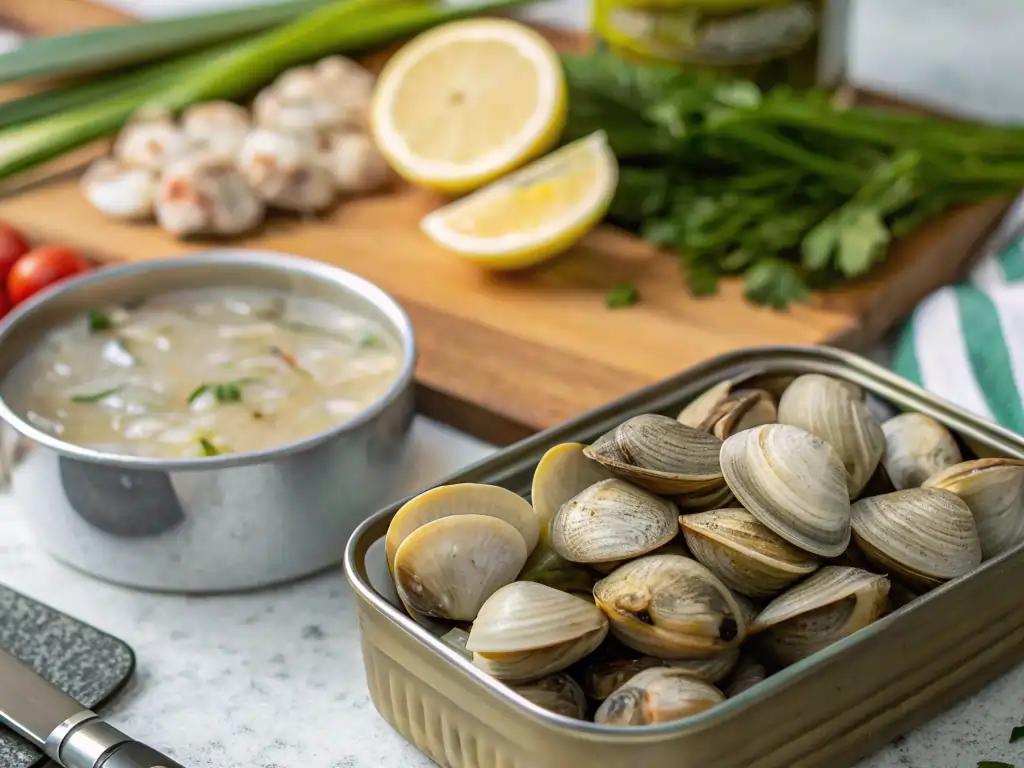 fresh-vs-canned-clams-for-white-pizza Fresh and canned clams used in white clam pizza recipe