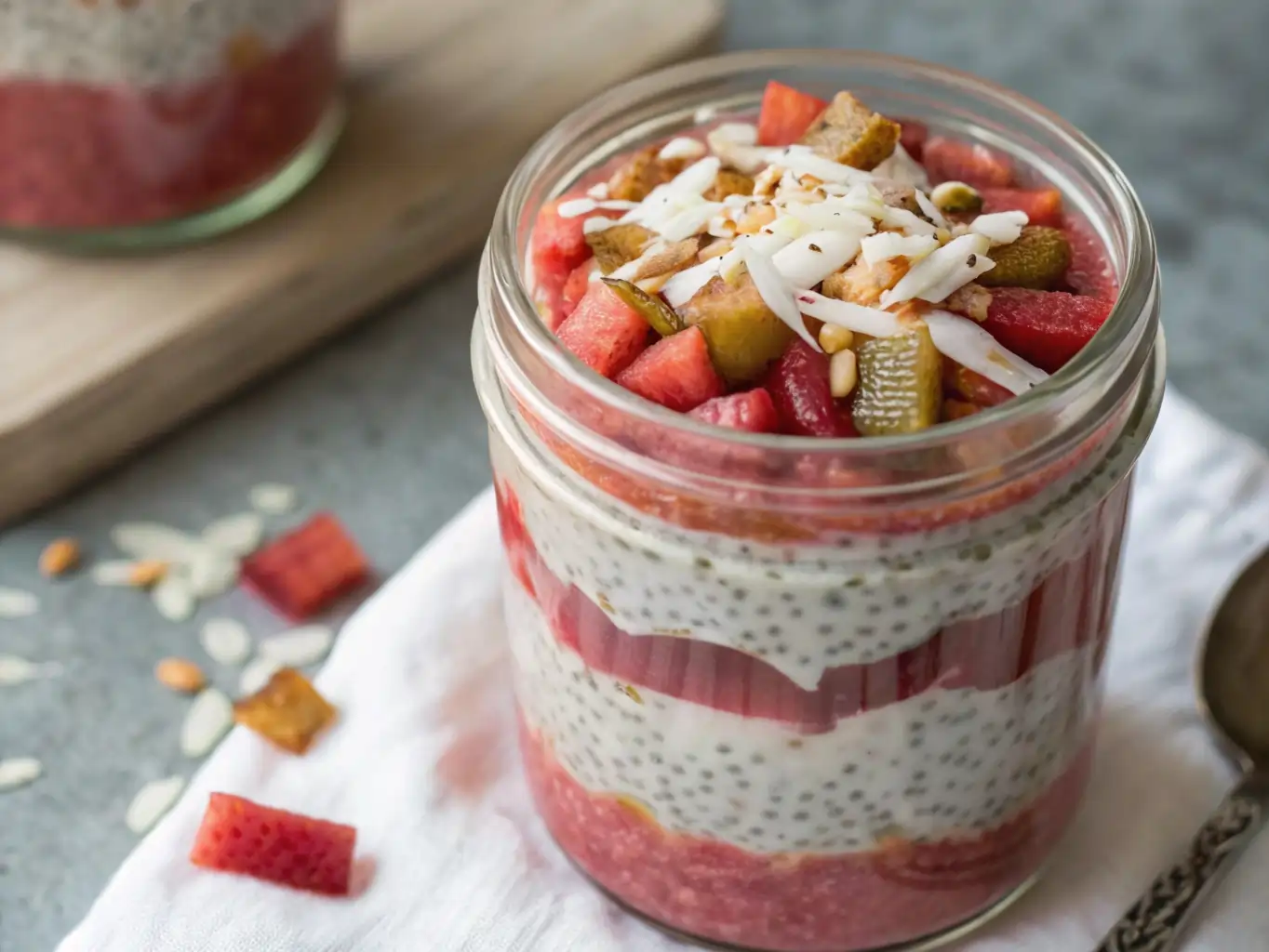 healthy-rhubarb-chia-pudding healthy vegan rhubarb chia pudding recipe