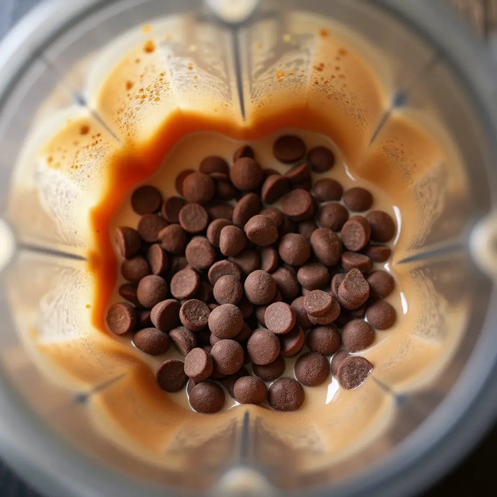 java-chip-frappuccino-blender Blended java chip frappuccino texture with chocolate chips