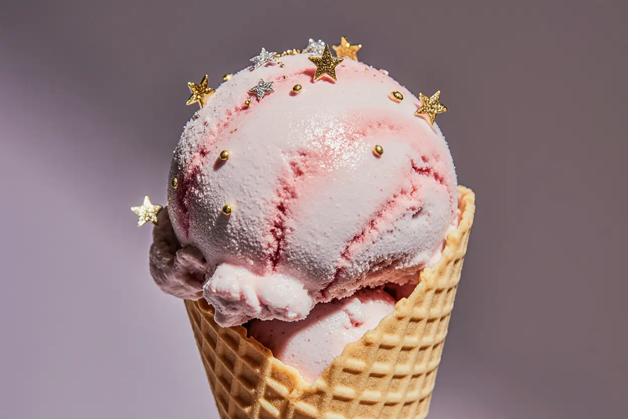 lychee-berry-labubu-ice-cream-kawaii Lychee berry Labubu ice cream topped with glitter