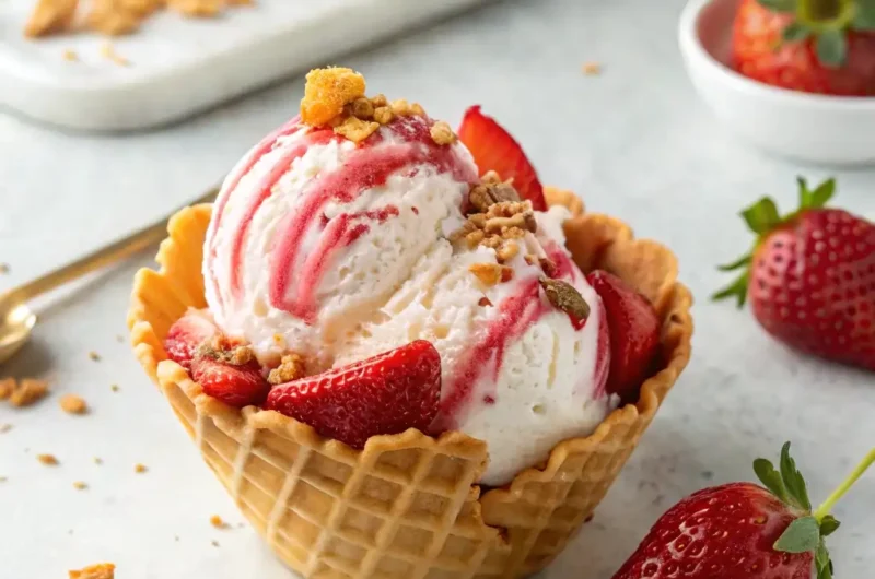 Homemade Strawberry Shortcake Ice Cream